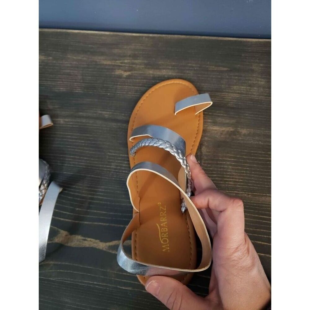 Silver sandals from Morbarrz size 43 or 9.5 womens - Picture 3 of 3
